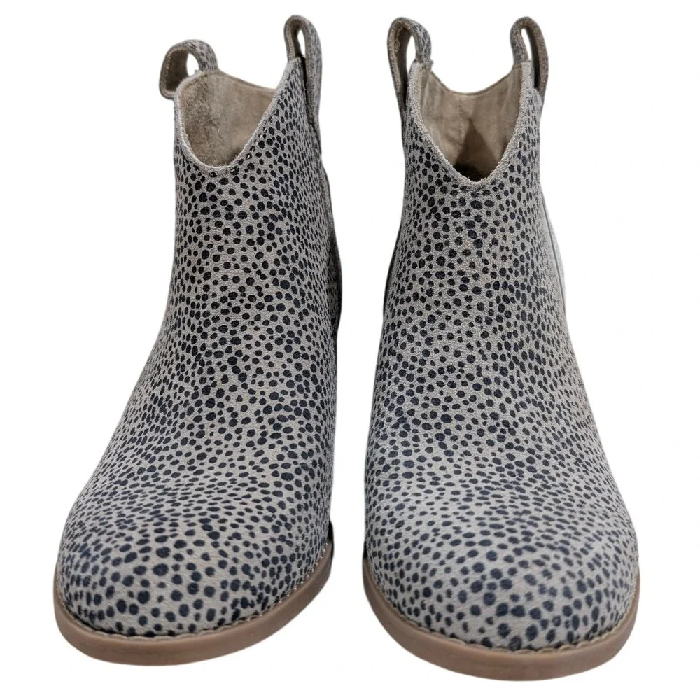 NEW Toms Boot 6 Constance Heeled Mini Cheetah Suede Ankle Boots Western‎ Vibe